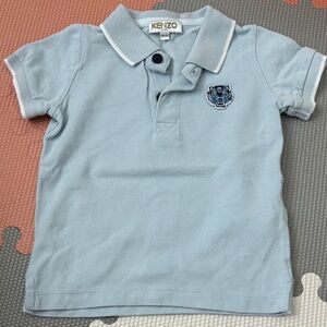Kenzo Light Blue Polo with Embroidered Tiger